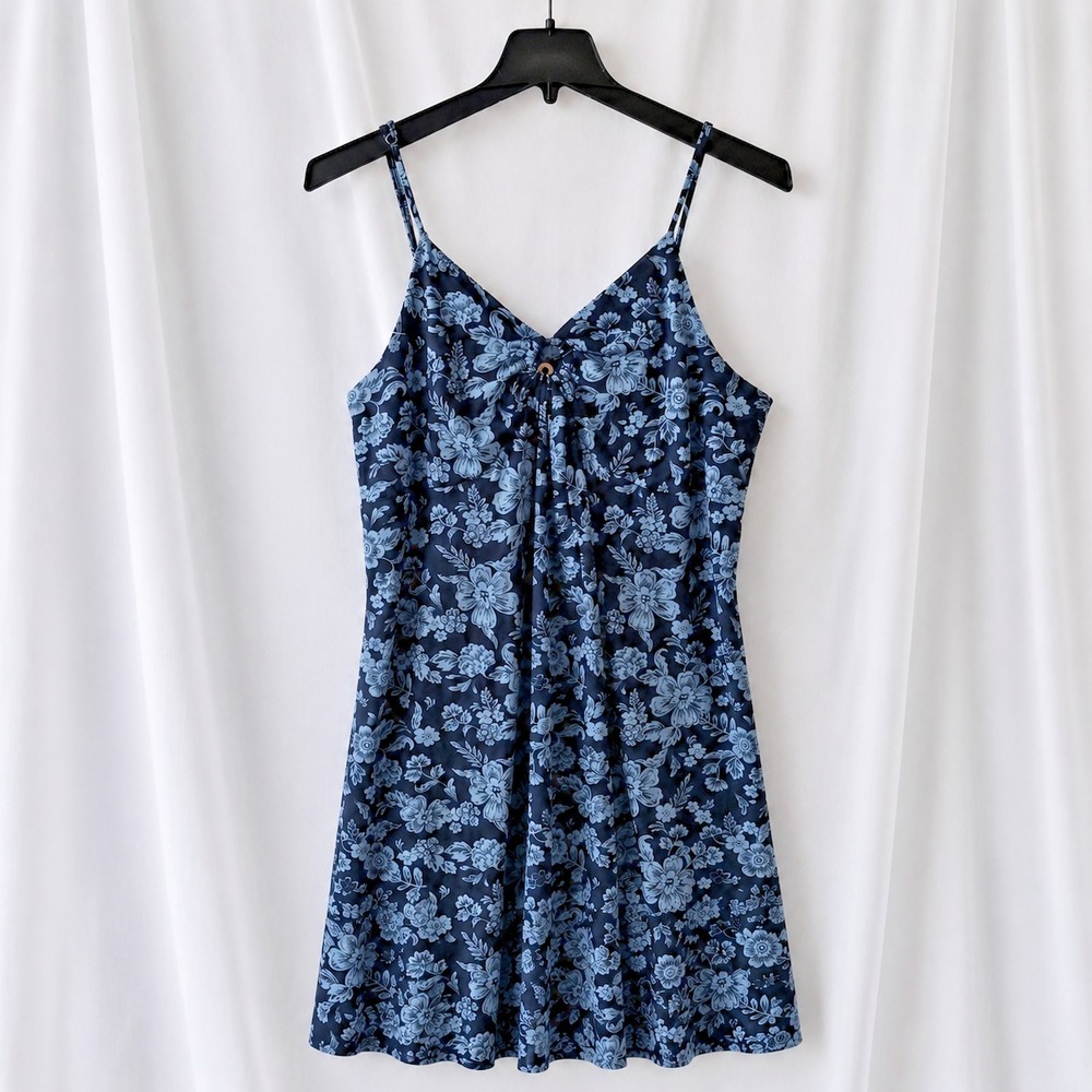 SO Floral Mini Swing Cami Dress Size 1X Blue Sleeveless‎ Boho Casual